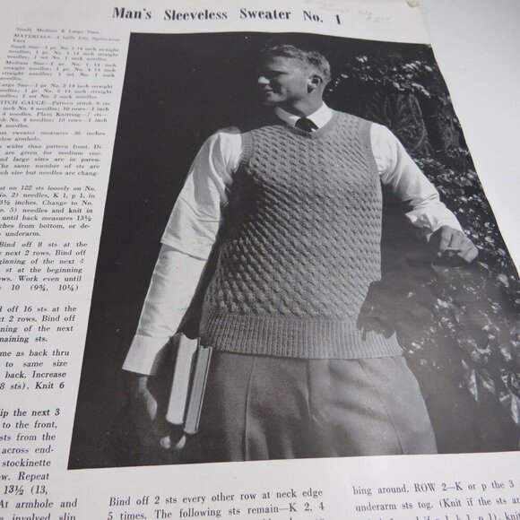 Lily Knitting Magazine 1949 called Sweaters #22 (23pgs 12x9") black/white photos - Picture 11 of 13
